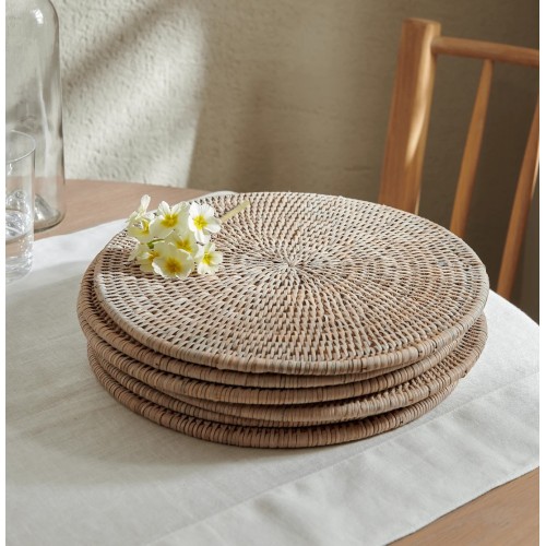 Ashcroft Round Placemat diam. 29 cm - Silver Reed - Set of 6