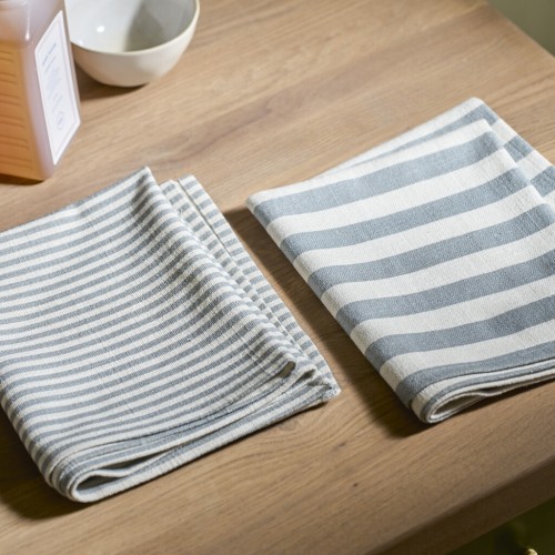 Aster Set of 2 Striped Kitchen Towels - Blue