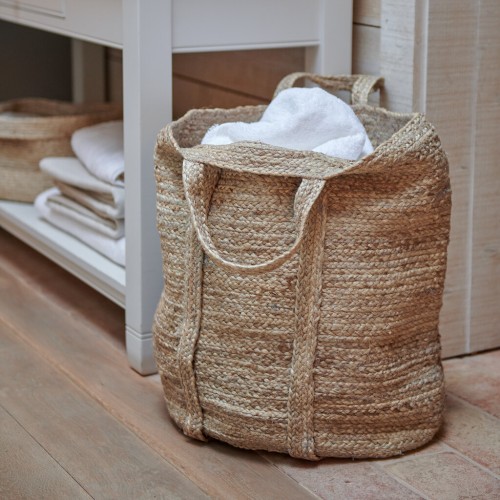 Arbroath Round Jute Laundry Basket - Natural