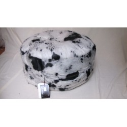 Pouf Winter Home Vache Noir/Blanc Diam. 90 x h 40 cm