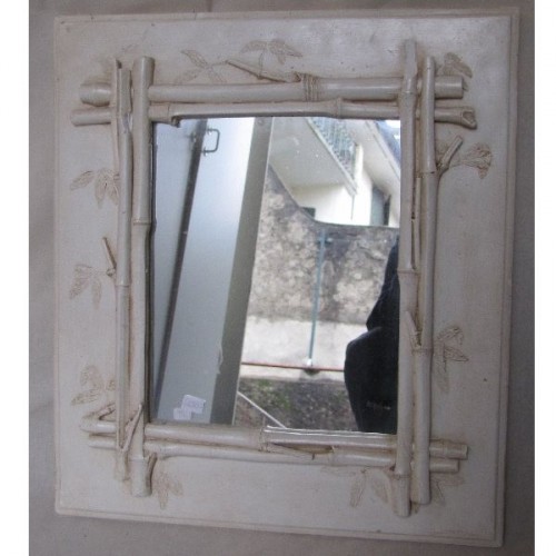 MIROIR en platre Daniel Mourre 40 x H 45. Motif Bambou