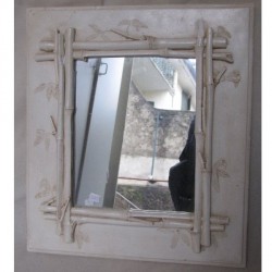 Miroir en platre Daniel Mourre 40 x H 45. Motif Bambou