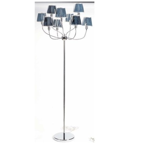 Lampadaire Now's Home 9 lampes flexibles. Abat jours argent. Diam. 40cm  Haut 180cm