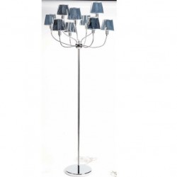 Lampadaire Now's Home 9 lampes flexibles. Abat jours argent. Diam. 40cm  Haut 180cm