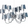 Lustre Now's Home 6 lampes flexibles. Abat jours argent. Diam. 60 cm