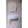 Chaise Ls XVI JCB. Patine blanc cassé Larg.45 Prof.45 Haut.97. En blanc