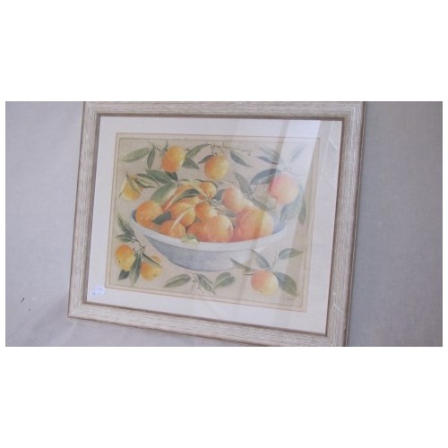 Tableau Nature morte Mandaines. Larg 47 cm Haut 40 cm