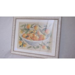 TABLEAU Nature morte Mandarines. Larg 47 cm Haut 40 cm