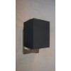 Applique Moderne Cube. Abat jour noir. Base inox. Haut 29 cm Larg. 15 cm Prof 22 cm