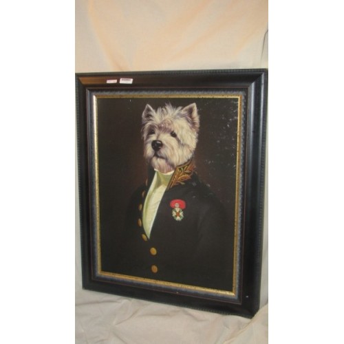 Tableau Chien  General. Haut. 90 cm Larg. 70 cm 