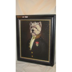 Tableau Chien  General. Haut. 90 cm Larg. 70 cm 