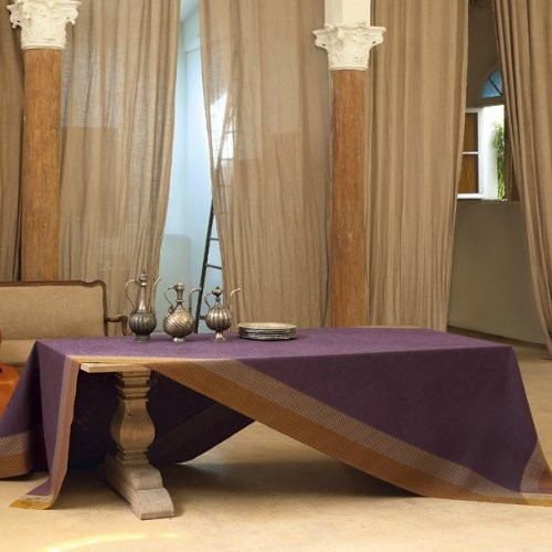 NAPPE "Bosphore" col. amethyste, dim.175x175 cm, Le Jacquard Français