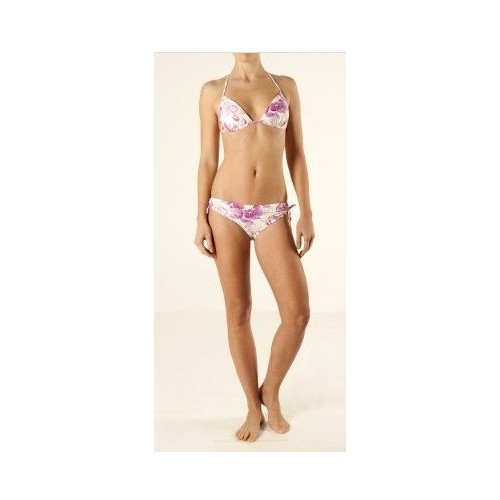 BIKINI Manuel Canovas, Alaia Mykonos blanc avec feuilles rose-mauve, T4 (40)