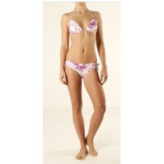 BIKINI Manuel Canovas, Alaia Mykonos blanc avec feuilles rose-mauve, T4 (40)