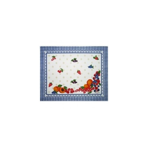 set de table BEAUVILLE - GOURMANDISES enduit de 38 x 48 cm col 1 bleu