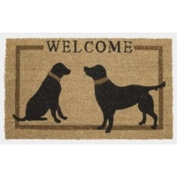 PAILLASSON coco Mars & More, col. naturel , motif chiens, 73 x 44 cm