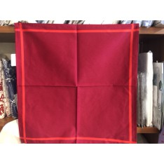 serviette BEAUVILLE - 52 x 52 cm prune, ligne rouge 11541-32