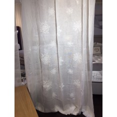 Panneau de rideau en lin blanc et flocons brodés 210x290 MASTRO RAPHAEL