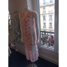 Robe LINA Lulla T4 (40) vert pâle motifs corail orangé,  Manuel Canovas