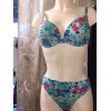 Bikini JOYCE Olive T2 (36) bleu turquoise, motifs rouges et jaunes Manuel Canovas