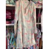 Robe DELIA Lulla T3 (38) vert pâle motifs corail orangé,  Manuel Canovas