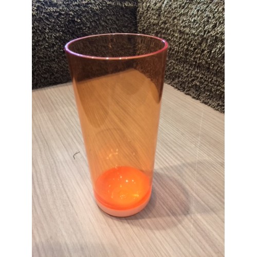 SET de 6 verres à eau en plastic, col. orange, haut. 17 cm,. Aulica