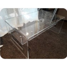 TABLE de salon en plexi, dim. 83x50cm haut. 36 cm, Vesta