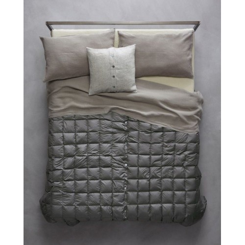 DUVET- SOCIETY  BOW - housse 100% nylon - intérieur 100% duvet d'oie, 140 x 250 cm col 5 anthracite