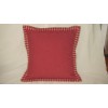 Coussin en boutis avec bordure à carreaux framboise, dim.50x50cm, Pierre Frey