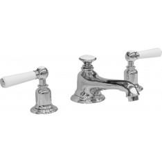 Bamburgh White Lever 3 Hole Sink Tap with PUW