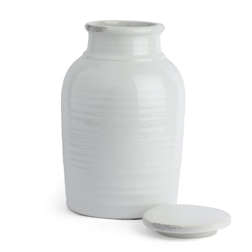 Corinium Large Lidded Jar - White