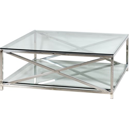 Manhattan 120 Rectangular Coffee Table - Metal & Glass