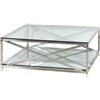 Manhattan 120 Rectangular Coffee Table - Metal & Glass