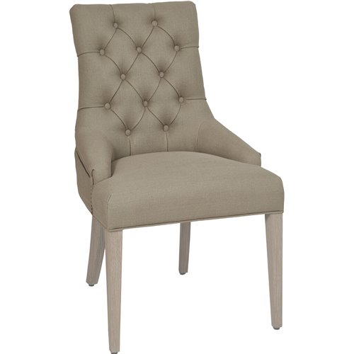 Henley Dining Chair - Archie Misty Grey - Pale Oak