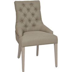 Henley Dining Chair - Archie Misty Grey - Pale Oak