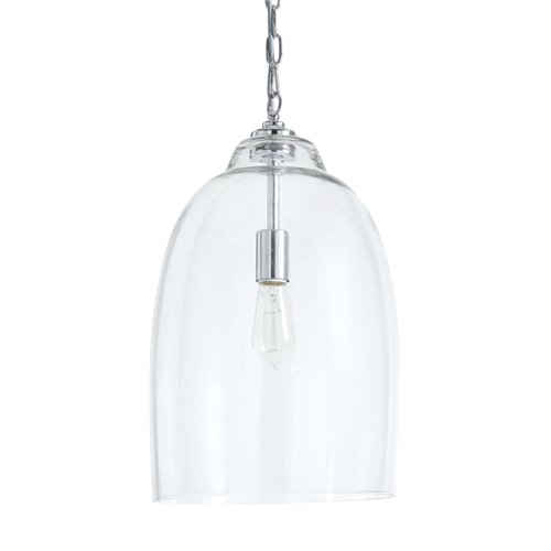 Shaftesbury Chrome Glass Pendant - Medium