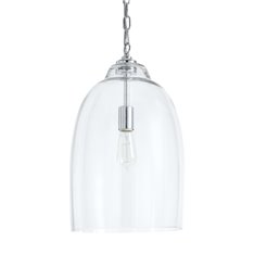 Shaftesbury Chrome Glass Pendant - Medium