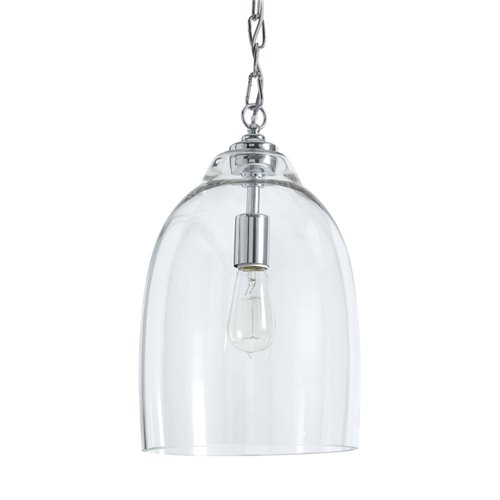 Shaftesbury Chrome Glass Pendant - Small