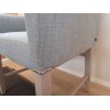 Shoreditch Carver Chair- Harry Flax Blue- Pale oak legs