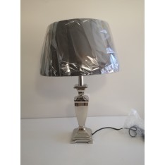 Lampe pied carré, nickel ORISSA, haut. 36 cm - abat jour col. anthracite ,diam. 35 cm, Light & Living