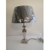 Lampe pied carré, nickel ORISSA, haut. 36 cm - abat jour col. anthracite ,diam. 35 cm, Light & Living