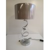 Lampe argentée torsadée  haut. 62 cm, abat-jour blanc cassé, art. 1142/01, Aulica