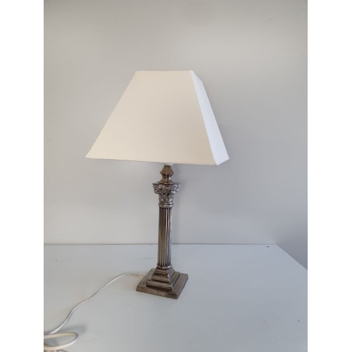 lampe colonne fer v pierre 