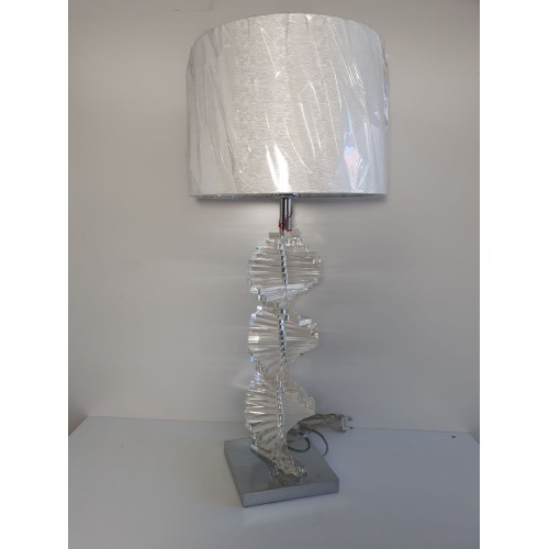 lampe LE DAUPHIN - ARTICA en verre avec abat-jour rectangulaire blanc - haut 70 cm