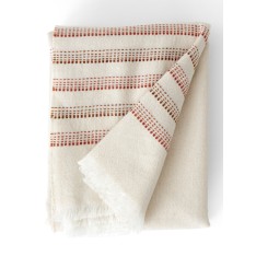 Elland Stripe Bed Throw 220x150cm - Burnt Sienna Stripe