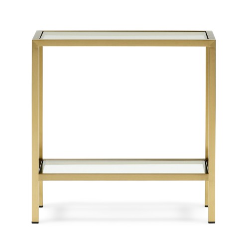 Keswick 53 Rectangular Side Table - Brushed Brass - Brass