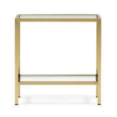 Keswick 53 Rectangular Side Table - Brushed Brass - Brass