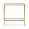 Keswick 53 Rectangular Side Table - Brushed Brass - Brass