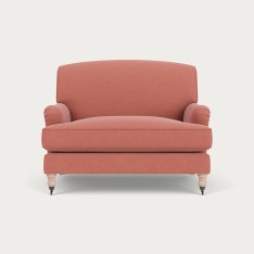 Olivia Loveseat - Linara Rhubarb - Pale Oak