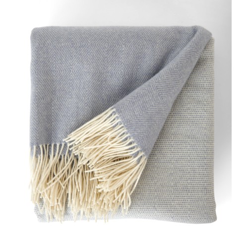 Helmshore Throw - Flax Blue